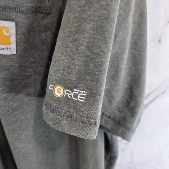 Carhartt T Shirt Mens 2XL Gray Pocket Relaxed Fit Short Sleeve Raglan Delmont - Picture 8 of 12
